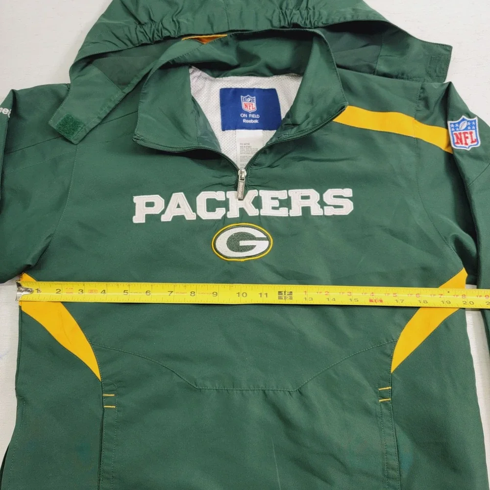 Green Bay Packers Jacket Youth Boys Sz M (12-14) Reebok NFL Windbreaker‎ Jacket